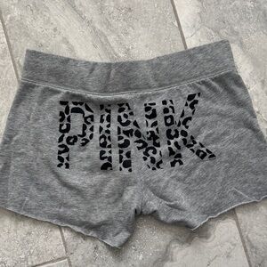 Gray Leopard Print Shorts